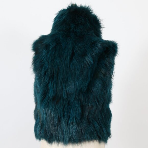 Adrienne Landau Teal Fur Vest - Picture 3 of 3
